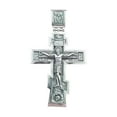 thumbnail image 3 of Collar con colgante de crucifijo y cruz, collar con colgante grabado, crucifijo y cruz de la Biblia plateado, 3 of 8