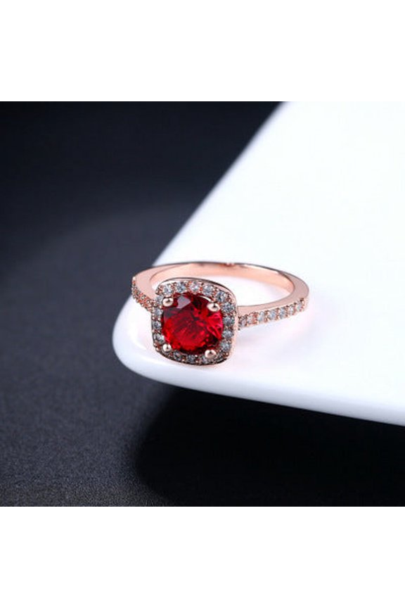 Copper Zircon Inlay Ring With White Gold Plating 10mm Face Hand Polished Finish Nine Color Variants Plus Shine
