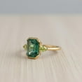 thumbnail image 3 of Octagon Cut Emerald & Pear Cut Peridot handmade ring, Three Stone Engagement Ring, Past Present Future Anniversary Gift, Green Gemstone Ring, May Birthstone Ring., 3 of 5