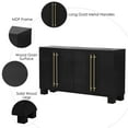 thumbnail image 5 of 4-Door Accent Cabinet, Modern Storage Cabinet Furniture, Wood Buffet Sideboard with Adjustable Shelves, Atumon Storage Cabinet for Kitchen Living Room Entryway Hallway, 60"L x 15.7"W x 33.8"H, Black, 5 of 10