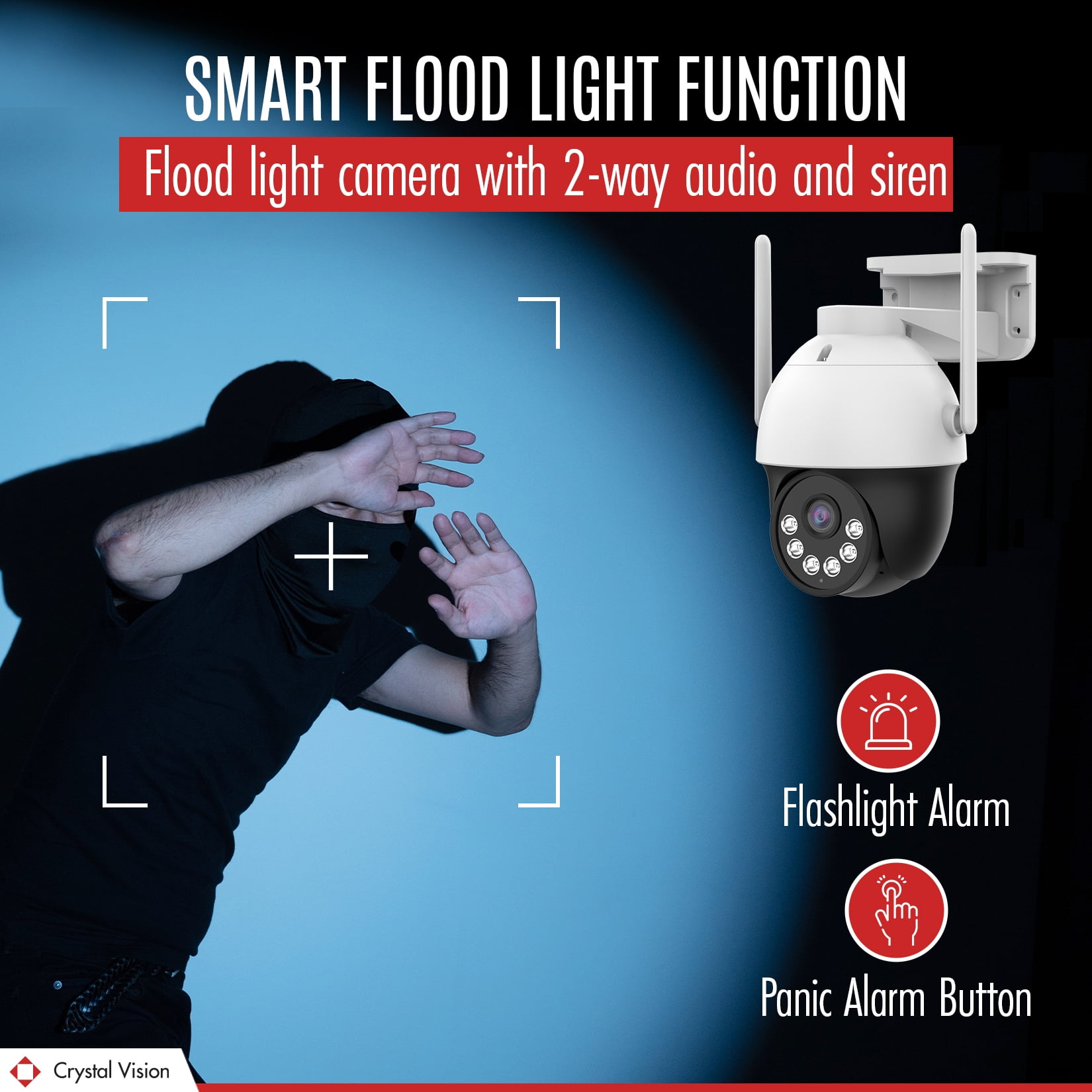 3MP AI-Powered Pan-Tilt Floodlight Two Way Audio Camera with