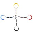 thumbnail image 4 of OUNONA 2Pcs Kids Gymnastics Swing Rings Blue ABS Outdoor Backyard Activities for Exercise, 4 of 5