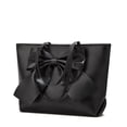 thumbnail image 3 of Stylago Large Suede Tote Handbags Fashion Leather Bow Work Shopping Shoulder Purses Ladies Travel Daily Underarm Hobos Bag Black, 3 of 6