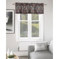 thumbnail image 2 of Retro Boho Kitchen Curtain Valances for Windows Farmhouse Short Curtains, Rustic Flowers Modern Geometric Abstract Art Rod Pocket Valance Curtain for Bedroom Cafe Living Room 56"x16", 2 of 8