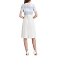 thumbnail image 3 of VESTIDO DE SUÉTER A RAYAS PARA MUJERES INSPIRE CHIC 2025 VERANO MANGA CORTA VESTIDOS DE PUNTO ACAMPANADOS 2XL AZUL CLARO, 3 of 5