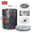 thumbnail image 4 of 12oz Coffee Tumblers Pioneer Flower Floral Print Pattern Stainless Steel Vacuum Insulated Travel Tumbler Coffee Cups Mug with Lid and Straw with Cleaning Brush for Cold & Hot Drinks, 4 of 5