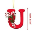 thumbnail image 3 of Lilixerw 26 Letters Christmas Tree Decoration Ornaments,3.94 inch Christmas Initial with Candy Cane for Xmas Tree Hanging Decor(U), 3 of 4