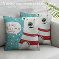 thumbnail image 3 of Orinice Throw Pillow Cover Cute Polar Bear Speech Bubble and Text I Wish  Pillowcase Home Decorative Square Pillow Case Cushion Cover White, 3 of 5