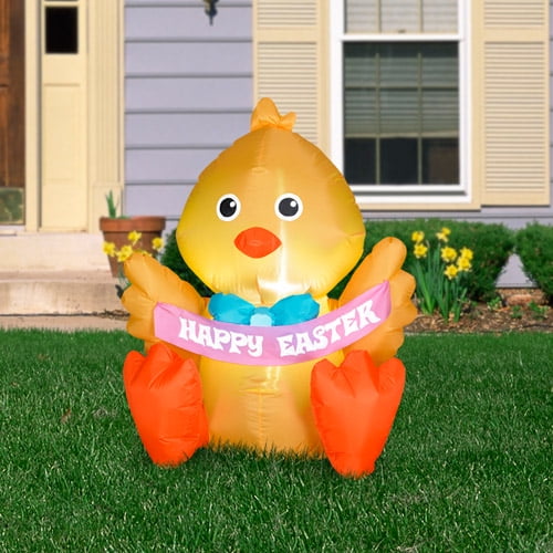 3.5' Airblown Inflatable Outdoor Happy Easter Chick