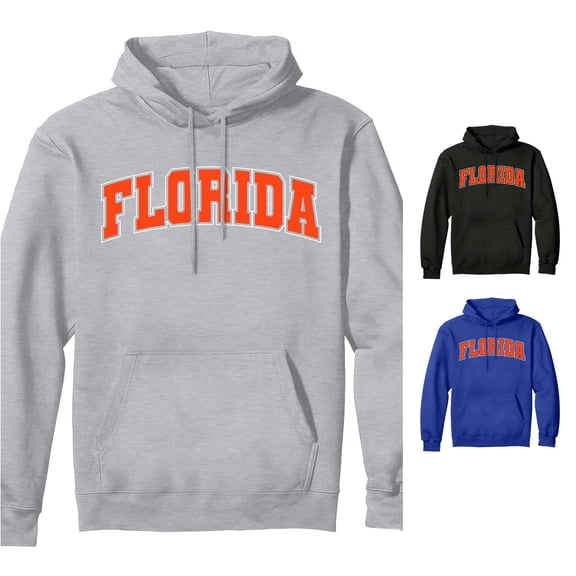 XIAOCHA Mens Florida Letter Print Hoodie Regular Fit Fall Daily Long Sleeve Hooded Sweatshirts