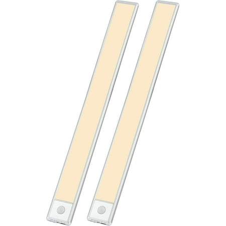 

70-Led Motion Sensor Under Cabinet Lights Magnetic Rechargeable Under Counter Closet Light Wireless Night Light Bar Stick-On 2-Pack Warm White