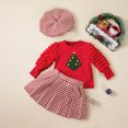 thumbnail image 2 of REgarm Toddler Christmas Outfit Girl Shirt Top Plaid Mini Skirt Outfits Set Little Girl Dresses Kids Toddler Clothes for Girls (Red,2-3 Years), 2 of 5