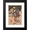 thumbnail image 2 of Utagawa Kunisada (Toyokuni III) 14x18 Black Modern Framed Museum Art Print Titled - Rainy Scene on a Bridge (Ame No to No Sue) (ca. 1849-1853), 2 of 5