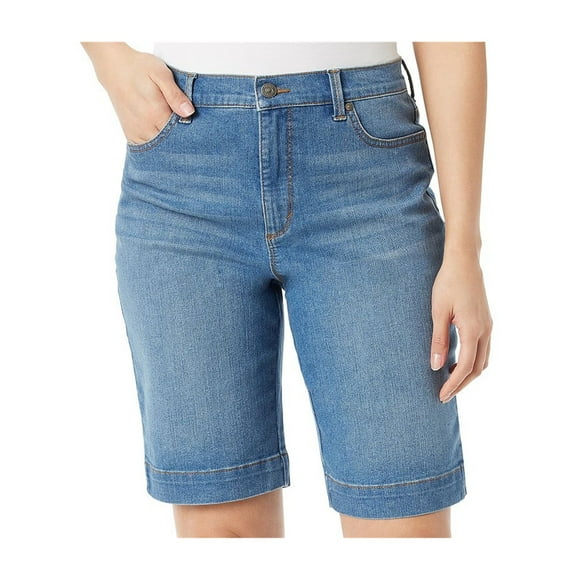 Gloria Vanderbilt Womens Slimming Casual Bermuda Shorts, Blue, 6