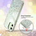 thumbnail image 3 of HSHDLDF Étui Transparent à Paillettes Compatible avec iPhone 12 Pro, iPhone 12 Étui Arrière Rigide Scintillante + Pare-Chocs Souple en TPU Femmes Filles Antichoc Étui de Téléphone Protectrice Conçue pour iPhone 12/12 Pro 6,1 Pouces, Argent, 3 of 7