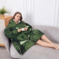 thumbnail image 5 of Oversized Wearable Blanket Hoodie,Gray Green Camo Textured Pattern Sherpa Blanket Hoodie with Super Pockets,Super Warm Fuzzy Pullover for Women & Men, 5 of 6