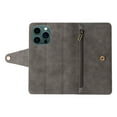 thumbnail image 4 of Nalacover For iPhone 11 Pro Max Zipper Wallet Case,360 Protection Stylish PU Leather Shockproof Magnetic Flip Holder 6 Card Slots and 2 Cash Pockets Cover with Detachable Wrist Strap,Gray, 4 of 12
