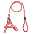thumbnail image 1 of Arnés para perros reflectante de luz ajustable de nailon, correa para el pecho con cuerda para tirar (rojo), 1 of 8
