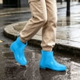 thumbnail image 5 of FRSASU Women's Waterproof Ankle Rain Boots Glossy Short Rubber Outdoor Work Garden Rain Shoes Blue, 5 of 7