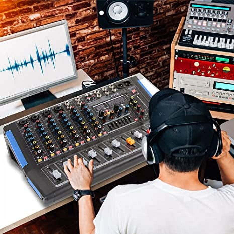 Pyle 8-Channel Bluetooth Studio Audio Mixer - DJ Sound Controller Interface