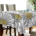 thumbnail image 3 of SKYSONIC Daisy Flower Tablecloth Waterproof Washable Polyester Square Table Cover Durable Tablecloth for Kitchen Dining Table Party Decor (54 X 54 Inch), 3 of 7