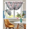 thumbnail image 3 of Waterfall Valances for Windows, Pink Teal Forest Kitchen Sheer Valance Curtains, Modern Oil Painting Art Rod Pocket Elegant Swag Valances for Living Room Bedroom, 47.2"x38.5", 1 Panel, 3 of 8