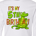thumbnail image 4 of Inktastic It's My 5th Birthday with Cute Green Alligator Long Sleeve Youth T-Shirt, 4 of 5