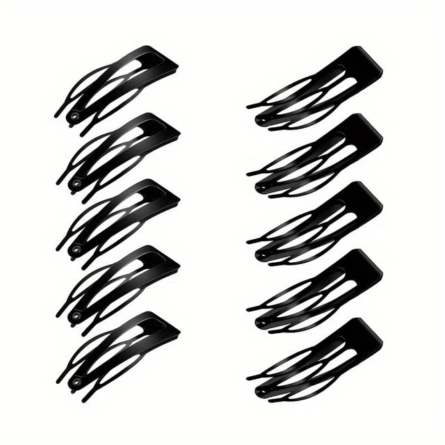 24 Piezas Pinzas para el Cabello de Doble Agarre Pinzas para el Cabello de Metal Pasadores para el Cabello para Mujer para Hacer Cabello, Suministros de Salón (Negro)