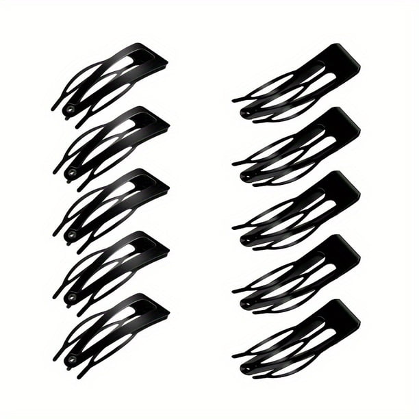 24 Piezas Pinzas para el Cabello de Doble Agarre Pinzas para el Cabello de Metal Pasadores para el Cabello para Mujer para Hacer Cabello, Suministros de Salón (Negro)