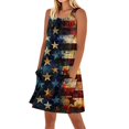 thumbnail image 2 of Women's Vacation-Ready Sundress, Sleeveless Square Neck Summer Dress with Patriotic Print, Ideal for Tropical Getaways,Dark Blue XL, 2 of 4