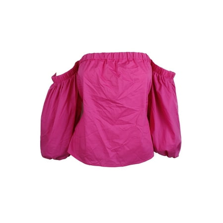 Puppy Sleeve - Inc International Concepts Pink Puffy Sleeve Off-The-Shoulder Cotton Blouse M