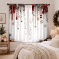 thumbnail image 4 of 2Pcs Christmas Sheer Curtains Winter Holiday Printed Window Curtain Rod Pocket Light Filtering Curtain Panels For Living Room Bedroom(White-29.53"×65.35"), 4 of 4