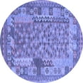 thumbnail image 1 of Ahgly Company Machine Washable Indoor Round Oriental Blue Traditional Area Rugs, 7' Round, 1 of 4