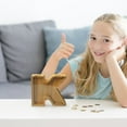 thumbnail image 1 of Caja de ahorro de cartas inglesas de madera con cristal transparente - Caja de dinero personalizada para adultos y adolescentes - Banco de monedas de madera ecológico - Decoración del hogar e idea, 1 of 6
