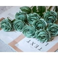 thumbnail image 4 of 10pcs Fake Roses Artificial Silk Flowers Faux Rose Flower Long Stems Bouquet for Arrangement Wedding Centerpiece Party Home Kitchen Decor(Ivory-White Long Stem), 4 of 5