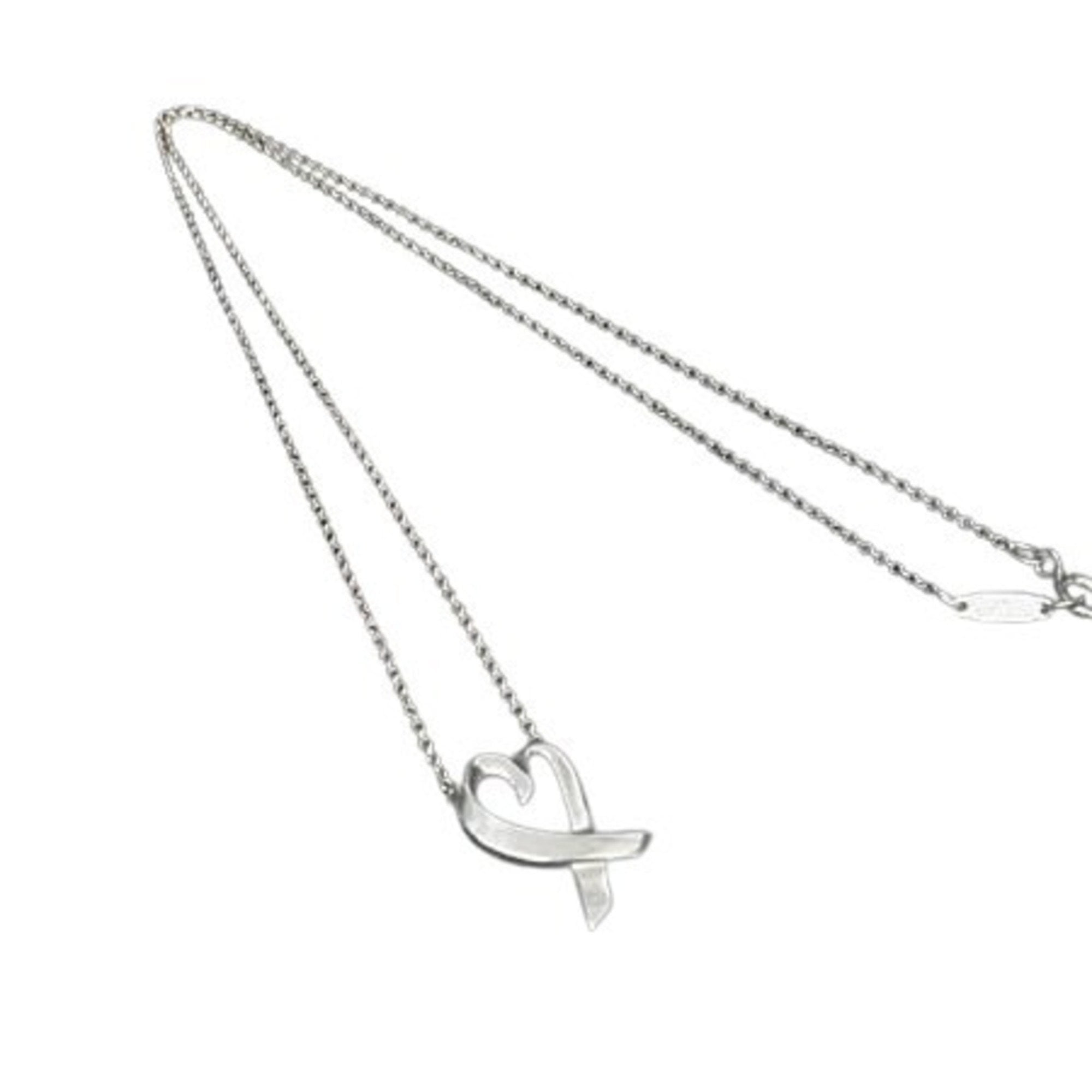 Pre-Owned TIFFANY & Co. Paloma Picasso Loving Heart Necklace - Silver SV925 for Women (Good)