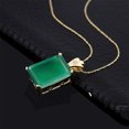 thumbnail image 4 of Gem Stone King 18K Yellow Gold Plated Silver Green Onyx Pendant Necklace for Women (15.69 Cttw, Emerald Cut  18X13MM, with 18 inch Chain), 4 of 6