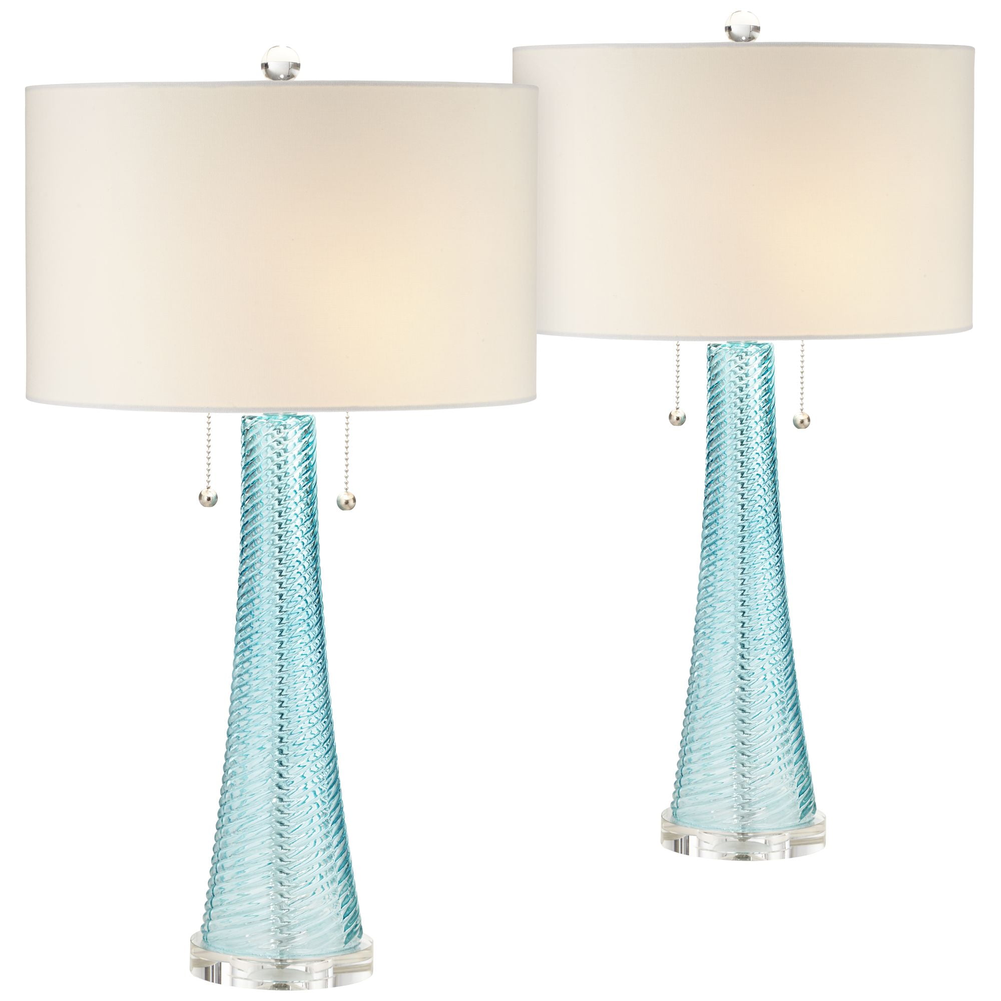 Possini Euro Design Modern Table Lamps Set of 2 Light Sky