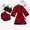 Red, variant on Munlar Robes For Women,Christmas Loungewear For Family,Women Sexy Three-Piece Pajamas,Lace Velvet Solid Color Lace Three-Piece Pajamas Nightdress Sleepwear