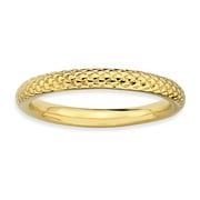 Sterling Silver Stackable Expressions Gold-plated Cable Ring Size 7