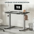 thumbnail image 6 of FLEXISPOT 40"x24" Home Office Height Adjustable Standing Desk with Hooks, Ergonomic Electric 2-Stage Stand Up Computer Desk, Gray and Black, 6 of 8