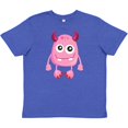 thumbnail image 3 of Inktastic Cute Monster, Smiling Monster, Pink Monster, Horns Youth T-Shirt, 3 of 5