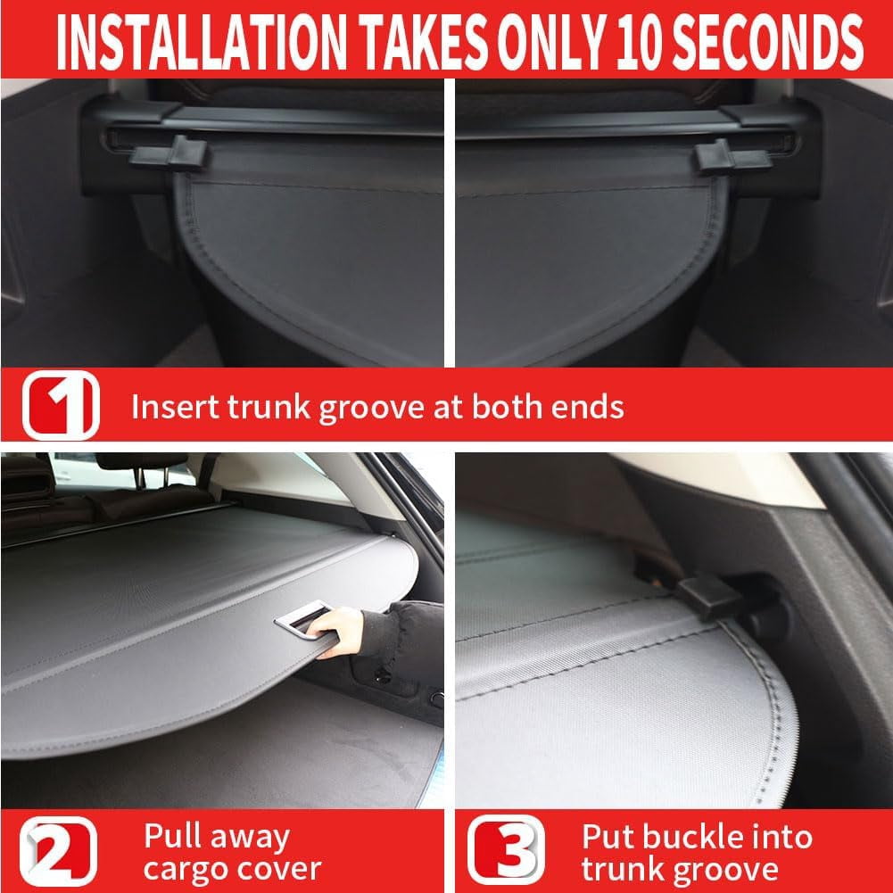 Fit Honda CR-V 2023 2024 2025 2026 No Gap Cargo Cover for 5-Seat 2023-2026 Honda CR-V SUV Accessory Retractable Rear Trunk Privacy Shield Shade, Black