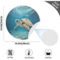 thumbnail image 4 of Coolnut Round Braided Placemats Set of 6,Sea Turtle Washable Dining Table Durable PVC 15 Inch Non-Slip Heat Resistant Place Mats for Table Decor Home Decor, 4 of 7