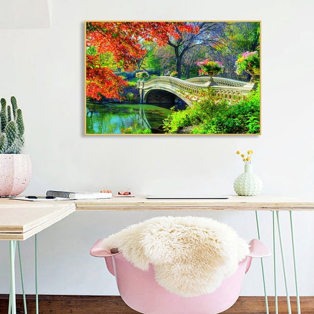 Cuadros Decorativos Diamante pintura pueblo puente diamante bordado hogar Decoración dibujo pared regalo Ndcxsfigh Nuevos Originales