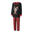 thumbnail image 3 of Christmas Family Pajamas Matching Set, Elk Print Long Sleeve Tops and Elastic Plaid Pants Set for Loungewear Soft Sleepwear, 3 of 10