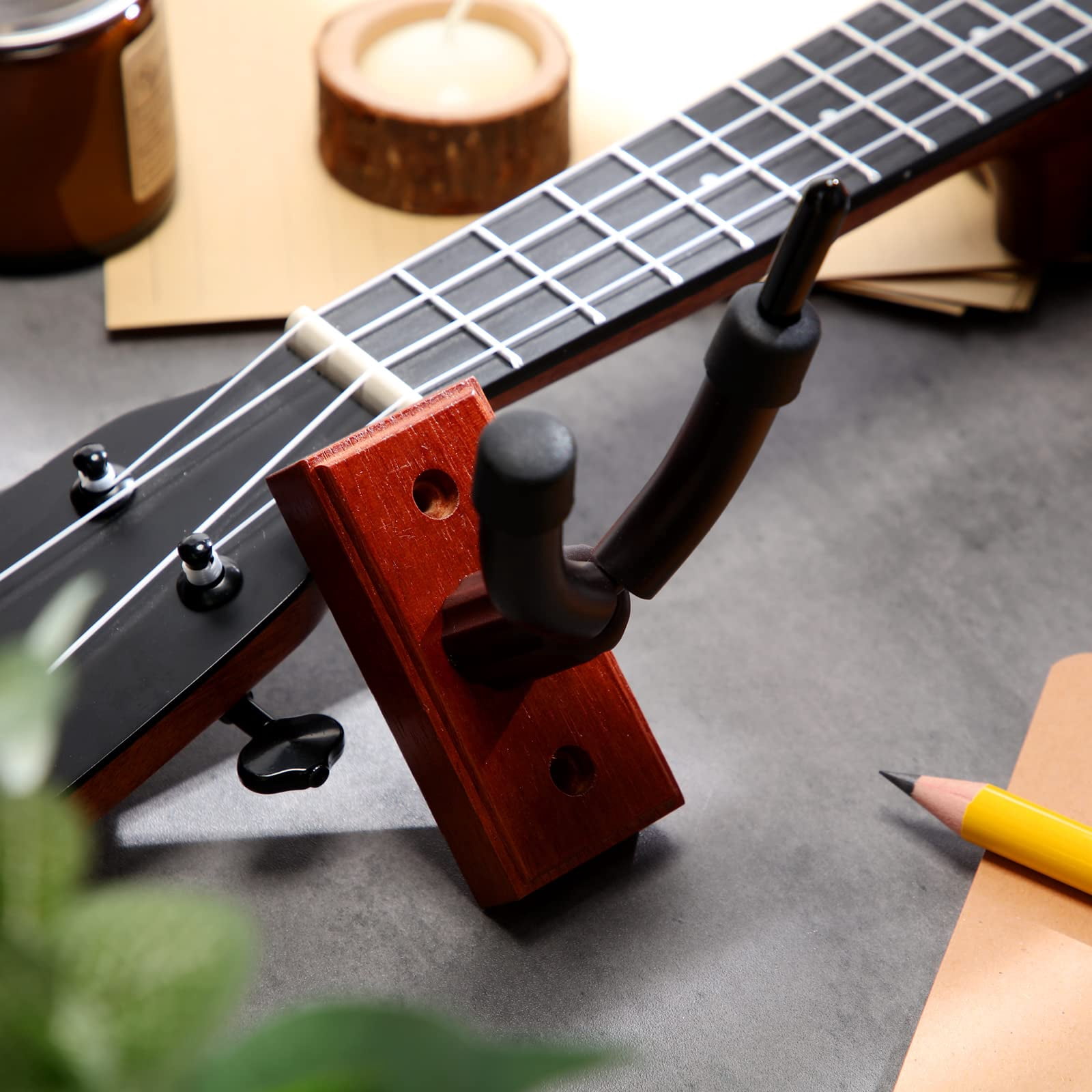 4 Pcs Violin Wall Mount Hanger Viola Metal Wooden Guitar Stand Bow Holder Music Room Decor Screws Home Studio String Instrument Accessories Art Practice