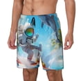 thumbnail image 2 of Uemuo Astronaut Tropical Dolphin Pattern Mens Swim Trunks Quick Dry Board Shorts with Mesh Lining, Stretch Beach Shorts Quick Dry No-Chafing Board Shorts-, 2 of 9