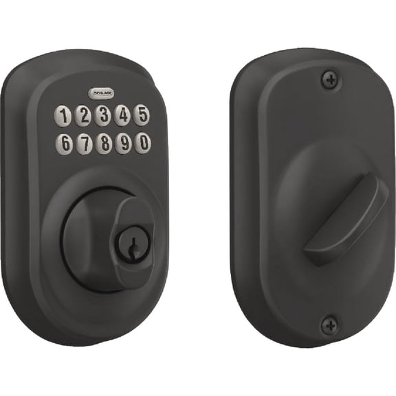 Schlage Plymouth Matte Black Electronic Lock Keypad Deadbolt