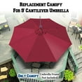 Sunrise 9ft, 8rib Umbrella Top Cover Canopy Patio Replacement Canopy